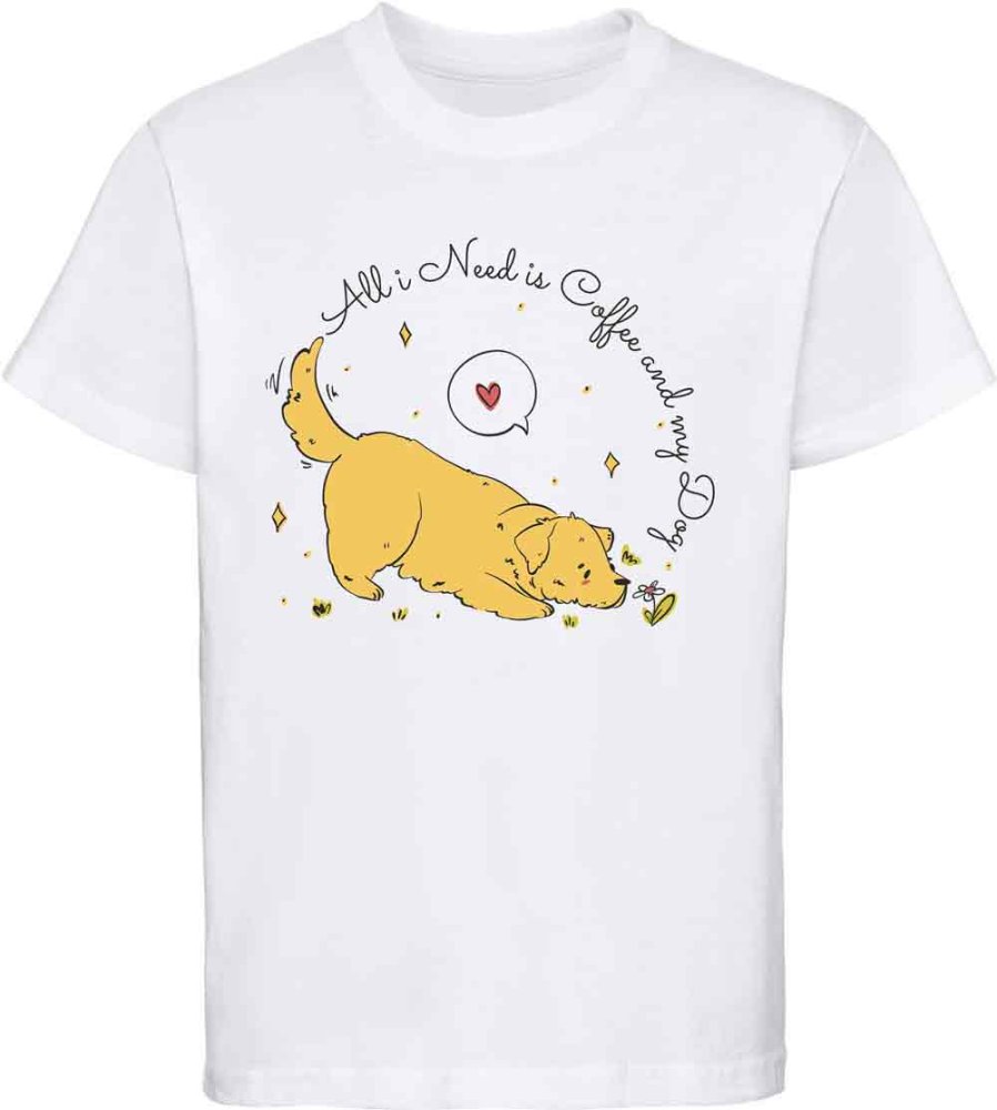 Printed Kids T-Shirt Playing Golden Retriever